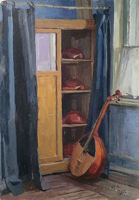 Петров Ю.Г. 1950-е годы. АЛ23 Картон, масло. Размер 35х25 см. Петров Юлий Георгиевич. Родился в 