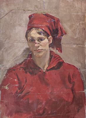 Ильин И.М. "Портрет натурщицы" АЛ23 Холст без подрамника, масло. Размер 73х53 см. ИЛЬИН ИОСИФ 