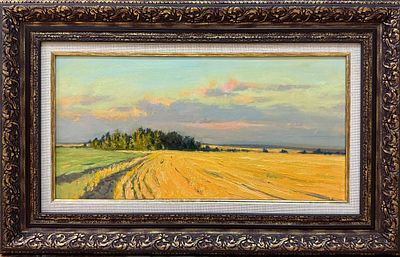 Гололобов Е.В. "Вечер" 2024 год. МР23 Картон, масло. Размер 20х40 см. Гололобов Евгений 