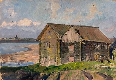 Дудов Ю.Н. 1950-е годы. ГЗ23 Картон, масло. Размер 48,5х69 см. Дудов Юрий Николаевич (1918 - 