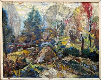 Теренин И.А. «Осенний лес» 1960 год. Холст, масло. Размер 73х92,5 см. Теренин Игорь 