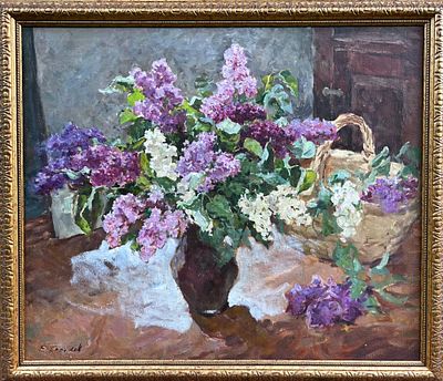 Голиков Б.И. "Сирень" 1960-е годы. АЛ23 Холст, масло. Размер 85х100 см. Голиков Борис Иванович 