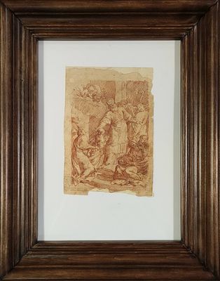 Н.Х. "Библейский сюжет" Начало XIX века. МХ25 Европа. Бумага, карандаш. Размер 23х15,5 см.