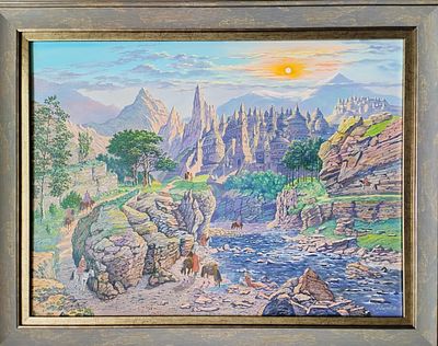 Иванов В.Б. "Путники у тартарийского города" 2025 год. Холст, масло. Размер 45х60. Иванов 