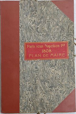 קלסר ובו תכניות העיר פריז בתקופת נפוליאון הראשון ב-1808, התכניות של העיריה. פריז תחת נפוליאון 