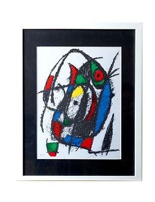 חואן מירו (1893-1983). ליטוגרפיה חתומה ידנית. מהדורה H.C. מסומנת כניסיון האמן. "מופשט גיאומטרי 