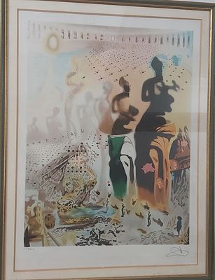 סאלבדור דאלי. ליטוגרפיה 223/300. חתומה בעפרון. ממוסגרת. מידות: 80X60 ס"מ.