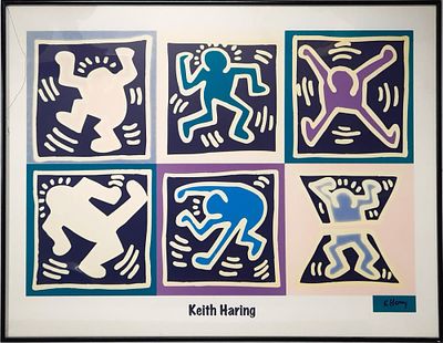 Keith Haring, אמן הגרפיטי האמריקאי קית הרינג. הדפס. "דמויות". מידות: 60X79 ס"מ. לא ממוסגר.