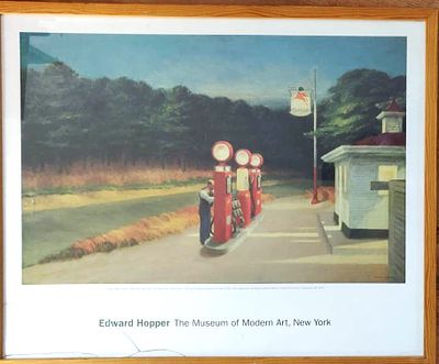 אדוארד הופר. כרזת תערוכה במוזיאון לאמנות מודרנית בניו יורק. "מתדלק מעונב". ממוסגר. ללא זכוכית. 