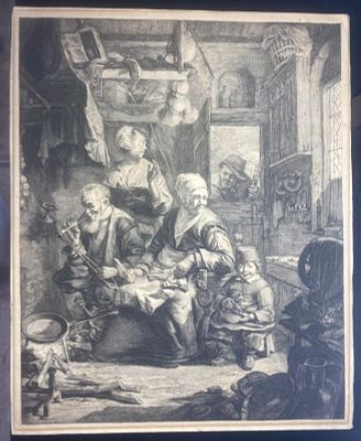 קורנליס וסשר CORNELIS VISSCHER (1629-1658) תחריט בטכניקת צריבה וחריטת הקוים עם מכשיר בפלאטה 