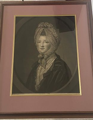 דיוקן עתיק על מאזוניט של אליזבט, דוכסית המילטון ו-ברנדון ודוכסית ארגיל. חרט: ג'ון פינלייסון 