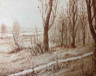 לוט - שני ציורים בדיו על נייר, מונוכרומטים. צוירו בשנת 1993 לאחר העידן הסובייטי ברוסיה. חתומים: 