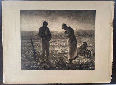 ז'אן פרנסואה מילט Jean Francois Millet (1814-1875) הדפס עתיק יומין, כרזה מסביבות 1900. "זוג 