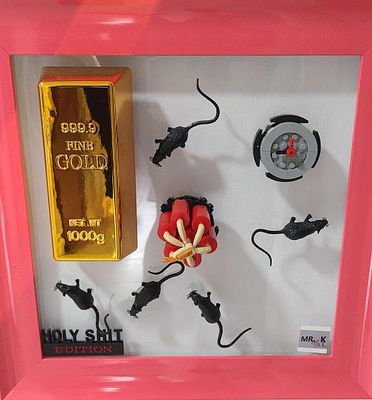 POP ART אמן אמריקאי. יצירות אמנות מחוייכות בנושאים שונים, עם כיתובים משעשעים באנגלית. ממוסגרות 