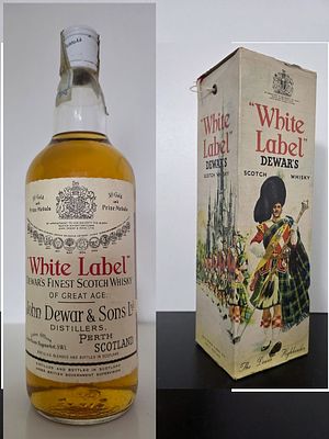 דיואר'ס ווייט לייבל (Dewar's White Label) 
תקופה: סוף שנות ה־70 עד אמצע שנות ה־80 (בקירוב 