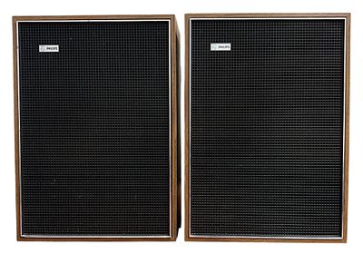 זוג רמקולים וינטג' איכותיים תוצרת חברת PHILIPS הולנד, 35x25x18 ס"מ, לא נבדק תקינות