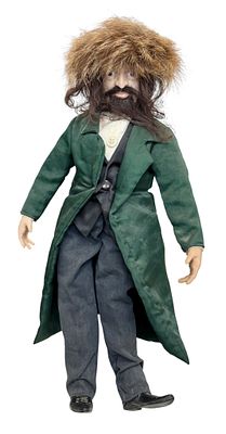 בובת בד של יהודי חסידי תוצרת Guy Luy & Hubert Studio פולין, גובה 40 ס"מ