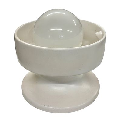 מנורת קרמיקה תוצרת בית היוצר - צבי, גובה ללא הנורה 16 ס"מ, קוטר 21 ס"מ, חתומה, עובדת תקין