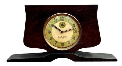 שעון מעורר ישראלי תוצרת Smith Alarm עשוי עץ משנות ה50-60, מנגנון מכאני תוצרת בריטניה לא במצב 