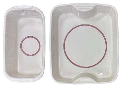 זוג תבניות קרמיקה וינטג' תוצרת לפיד מסדרת Oven to Table. מידות 33x28/30X16 ס"מ. חתומות