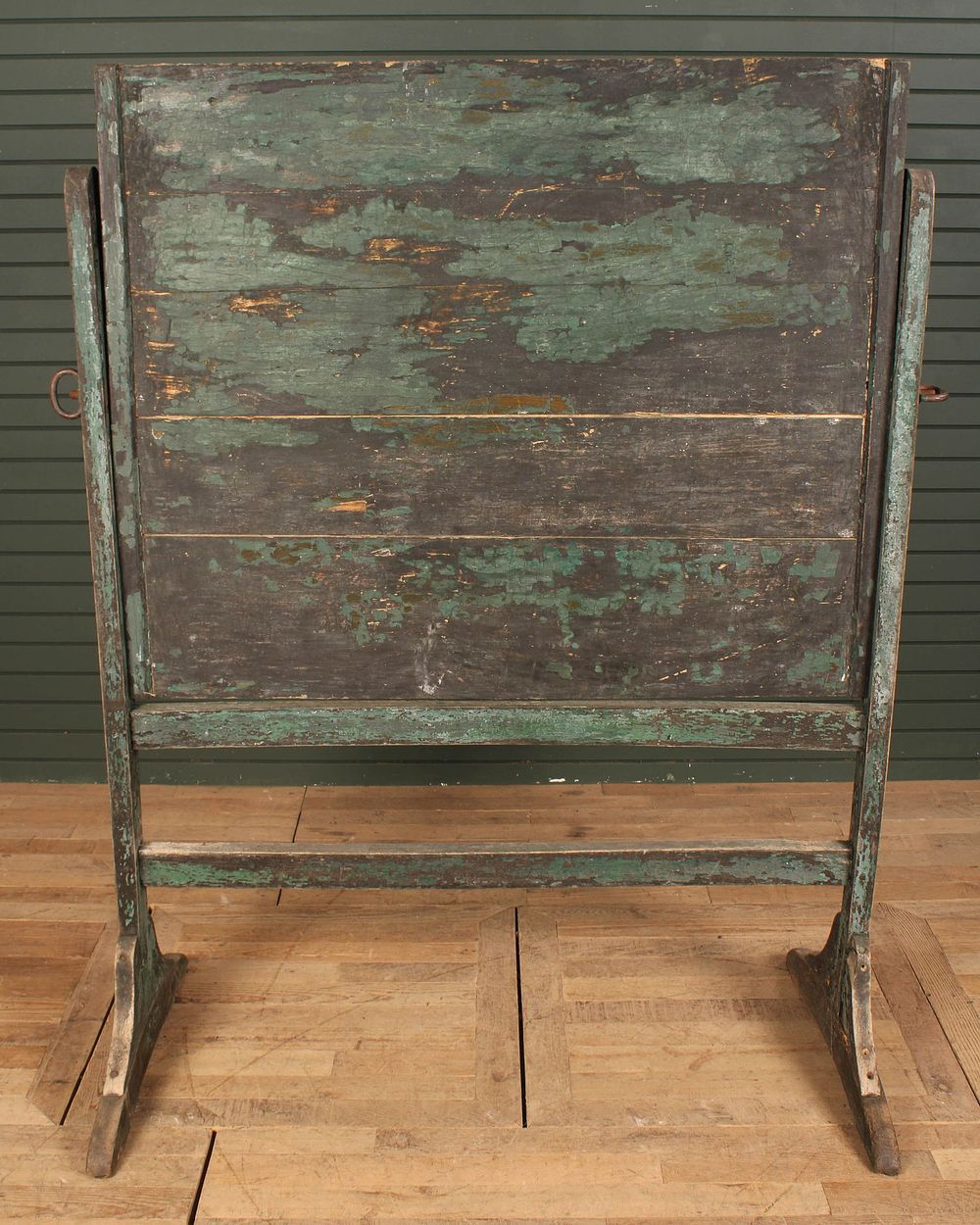 Antique Painted Wood Rotating School Display. A late 19th Century school house display or chalk 