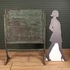 Antique Painted Wood Rotating School Display. A late 19th Century school house display or chalk Image - 5