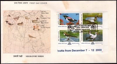 ASM 68416 K 2000 Migratory Birds Se-tenant Block FDC