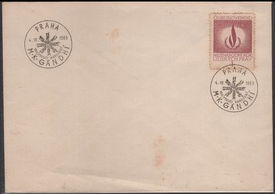 ASM 1012 Gandhi Centenary 1969 Czechoslovakia Special Cancelled Cover