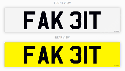 PRIVATE REGISTRATION "FAK 31T" - 'FAKE IT' *NO VAT*. JT - PRIVATE REGISTRATION "FAK 31T" - 'FAKE 