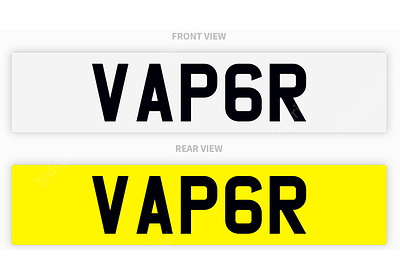 PRIVATE REGISTRATION "VAP6R" *NO VAT*. KW - PRIVATE REGISTRATION "VAP6R" *NO VAT* 
ON RETENTION 