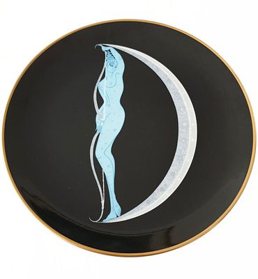 Erte Bone China Plate, The Alphabet D. Erte Atelier bone china plate, 'The Alphabet D, A3206 