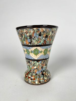 Mosaic Ceramic Vase By Jean Gerbino For Vallauris, France. Mosaic ceramic vase By Jean Gerbino 