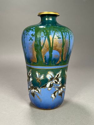 Riessner, Stellmacher & Kessel Amphora Forest Sunrise Vase. Riessner, Stellmacher & Kessel 