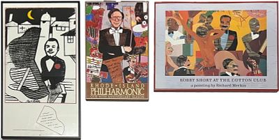 Three Framed Poster Prints by Richard Merkin. Three poster prints by Richard Merkin 
An Evening 