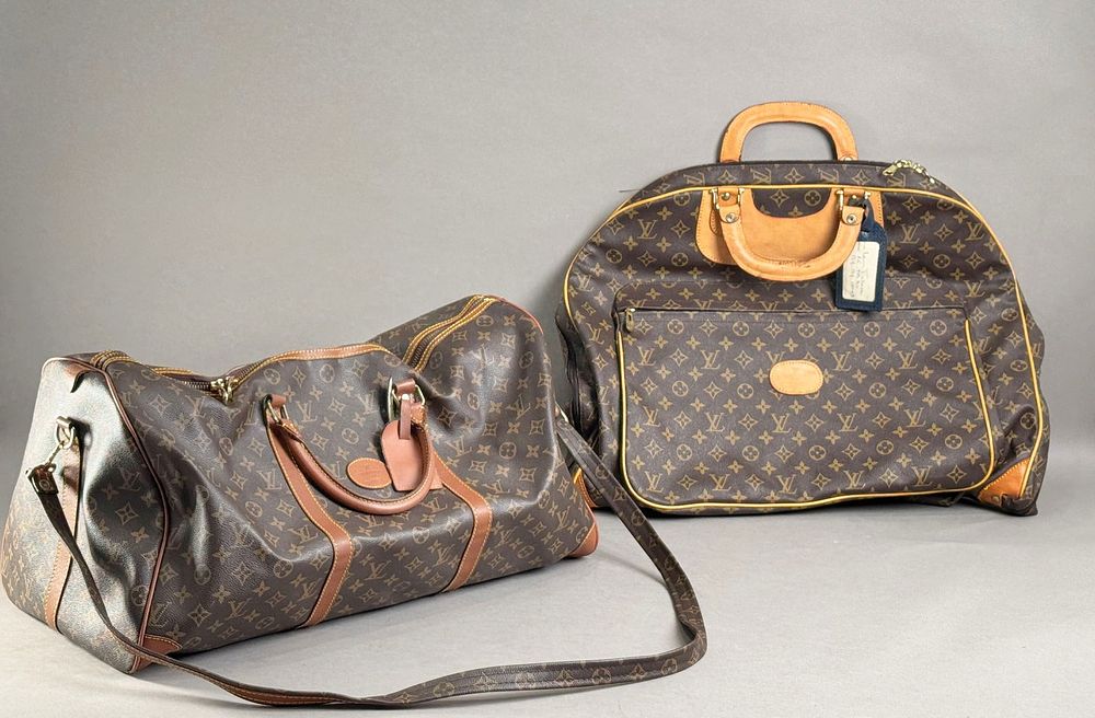 Louis Vuitton Travel Bag & Garment Bag. Louis Vuitton monogram travel bag and a monogram garment 
