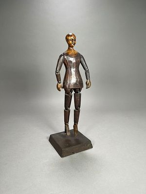 19th Century Wooden Articulated Mannequin. 19th century artist's articulated wooden mannequin on 