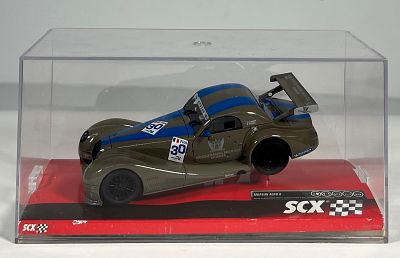 SCX Morgan Aero 8 #30 1/32 Slot Car, with original case. Condition: 
The slot cars in this 