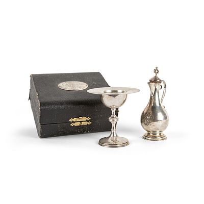 ARGENTI - WIPPELL - Set di 3 pezzi in argento di produzione inglese per uso religioso da viaggio 