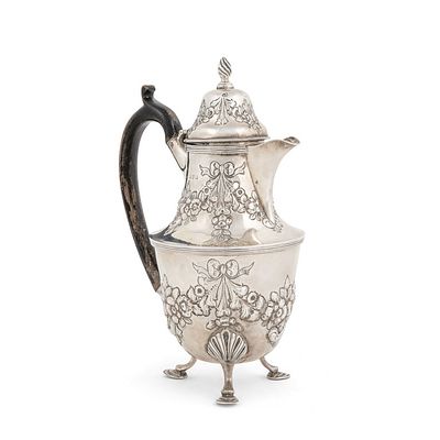 OGGETTISTICA - Caffettiera / cioccolatiera Inglese in argento sterling 925. Chester 1898. 