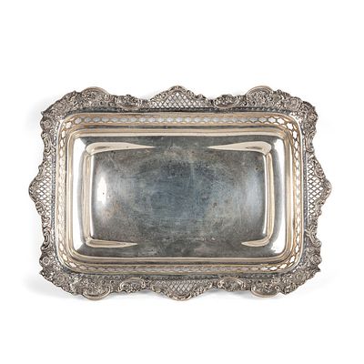 OGGETTISTICA - Cesto da pane in argento 800 di forma rettangolare inglese periodo fine 800 