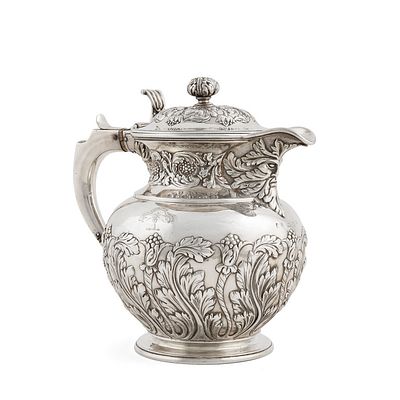 OGGETTISTICA - Grande boccale inglese con coperchio incernierato in argento sterling 925. 