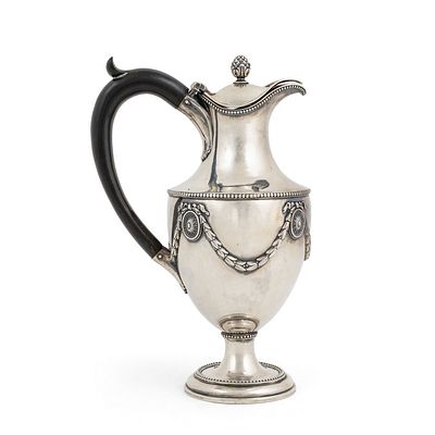 OGGETTISTICA - Cioccolatiera inglese in argento sterling 925 Londra 1774. Dimensioni 28 x 13 cm. 