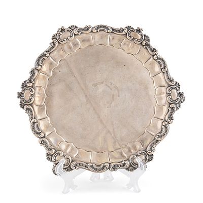 OGGETTISTICA - Vassoio in argento in appoggio a tre piedi in argento sterling Inghilterra fine 