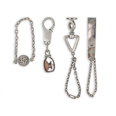 OGGETTISTICA - HERMES Lotto composto da 4 portachiavi in argento. Peso 69 59 g.