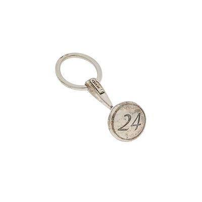 GIOIELLI - HERMES - Portachiavi in argento massiccio nel pendente inciso il n. 24. Astuccio 