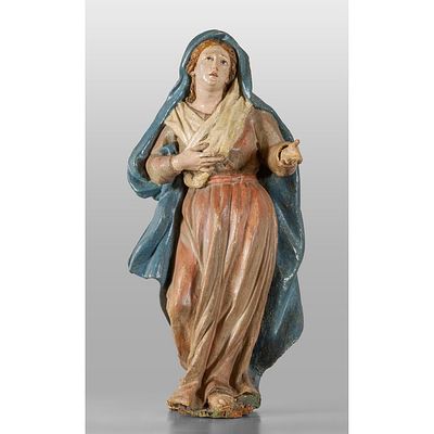 Madonna, scultura in legno policromo, <br>Genova - Madonna, scultura in legno policromo 