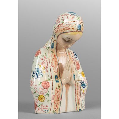 Madonna orante<br>scultura in ceramica <br>f.ta - Madonna orante scultura in ceramica 