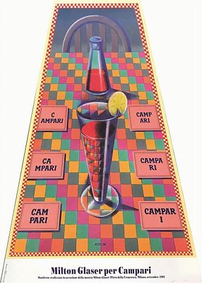 Milton Glaser - Campari. Manifesto realizzato in occasione della mostra "Milano Glaser/Piero 