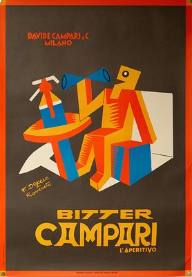 Fortunato Depero - Bitter Campari. Manifesto originaleAnni '50 (Prima edizione Anni '30)Ottime 