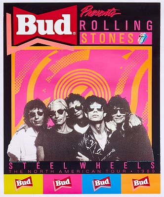 Musidor BV - Bud Presents Rolling Stones. 1989OffsetAnheuser - Busch Inc., St. Louis. 71x56 cm